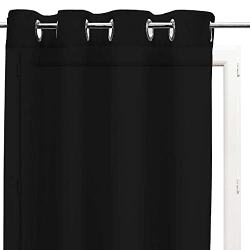 Soleil d'ocre Cotton Curtains and Draperies 140 x 240 cm Black