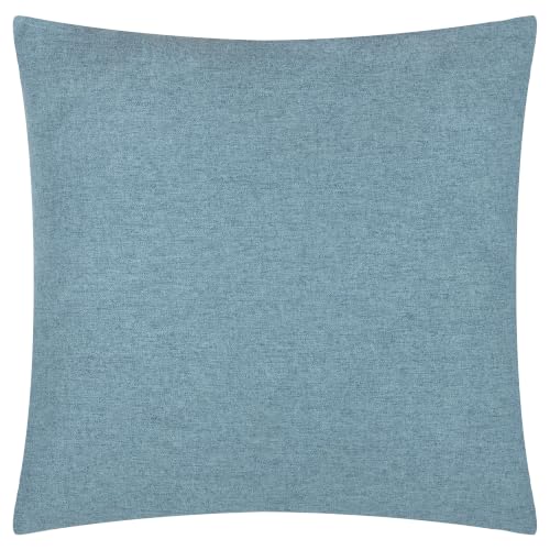 furn. Evans Lichfield Lola El Cushion Cover (Blue - 43x43cm) - Versatile Plain Woven Texture Minimalist Decorative Case