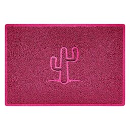 Nicoman Cactus Embossed Shape Door Mat Dirt-Trapper Washable Barrier Doormat-(Use Indoor or Sheltered Outdoor)-(90x60cm/3x2ft,Large) Pink