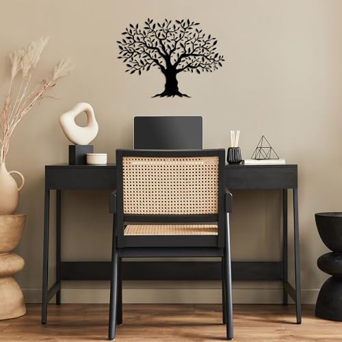 Stylish Black Decorative Metal Wall Accessory, 36 x 50 cm, 100% Metal, 1.5 cm Thickness, Perfect for Modern Home Decor & Unique Wall Art