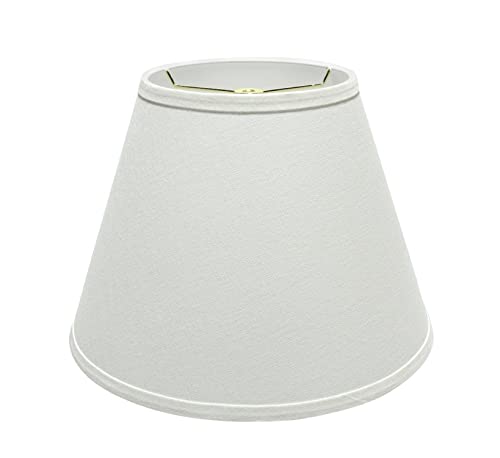 "Aspen Creative 13"" Wide (7"" x 13"" x 9 1/2"") Transitional Hardback Empire Shaped Spider Construction Lamp Shade, White"