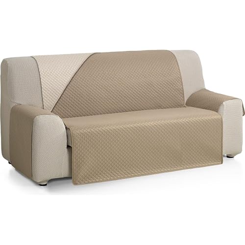 ECOMMERC3 - Extra Soft Touch 3 Seater Sofa Cover - Adjustable Sofa Cover with Linen/Leather Padding - Reversbile Sofa Cover
