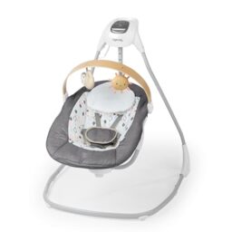 Ingenuity, Ingenuity SimpleComfort Compact Soothing Swing, Mobile Activity Arc, Swivel Seat, 6 Speed, 0-9 Months, Up to 9 kg - Parker