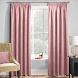 Enhanced Living Matrix Blush Pink 46 x 90 inch (117x229cm) Tape Top Thermal Noise reducing Dim Out Curtains for Bedroom and Living room