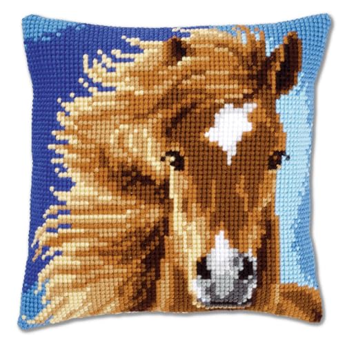 Vervaco 1-Piece Cushion Horse, Brown