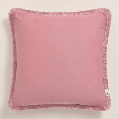 ROOM99 Boca Chica 40 x 40 cm Decorative Cushion Cover Throw Cushion Cover Aesthetic Modern Bedroom Living Room Boho Cotton Pink, 1 Piece