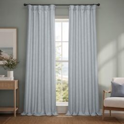HPD Half Price Drapes Faux Linen Textured Room Darkening Curtains for Bedroom 120 Inches Long (1 Panel), 50W X 120L Curtains for Living Room Home Decor, Heather Grey