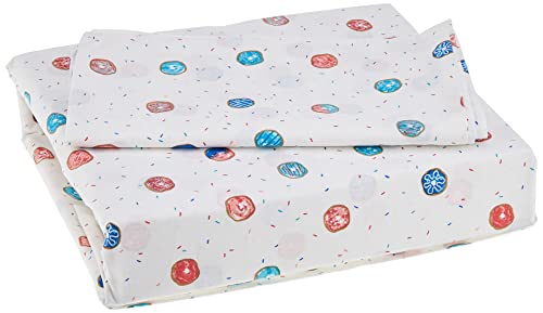 Poppy & Fritz - Twin Sheets, Cotton Percale Bedding Set, Crisp & Cool, Lightweight Home Decor (Polka Donuts, Twin)