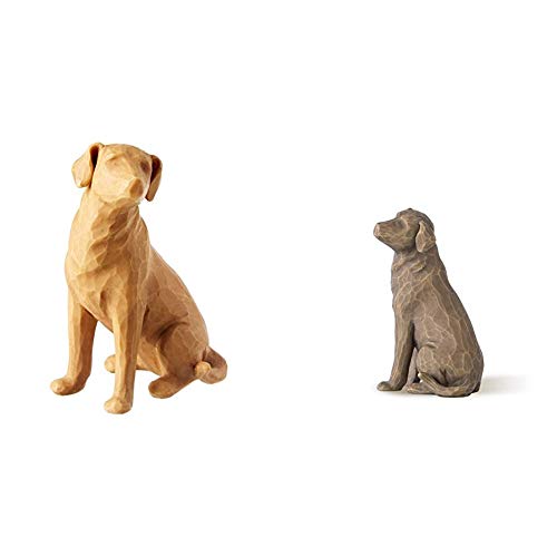 Willow Tree Love My Dog Light Figurine & Love My Dog Dark Figurine