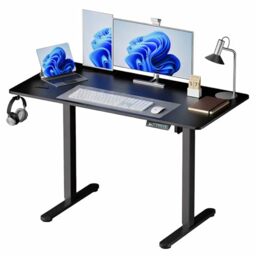 Relaxdays height-adjustable electric desk with display, choice of sizes, metal frame, wood-effect top, colour