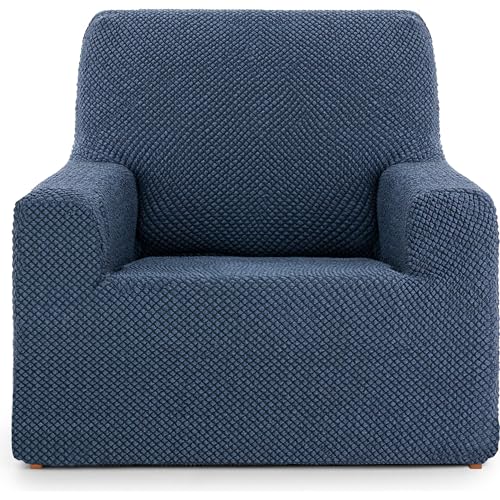 ECOMMERC3 Universal and Versatile 1 Seater Sofa Cover ??? Blue Sofa Cover Protector Easy to Install for Back, Seat and Arms
