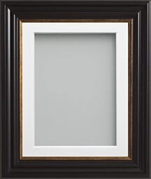 Frame Company Emson Black Picture Photo Frame with White Mount - A4 for pic size 10x6 *Choice of Sizes* Fitted with Real Glass
