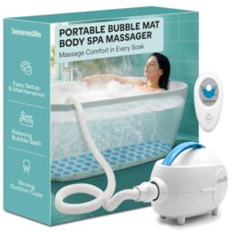 SereneLife Bubble Bath Spa Mat, Bath Jets Machine Massager