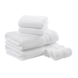 MADISON PARK SIGNATURE Turkish 100% Cotton 600Gsm Luxury Premium Thick Soft Abosorbant Hotel Bathroom Towel Set Shower Hand Face Washcloths, Assorted Sizes, White 6 Piece