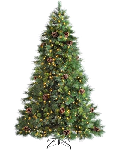 WeRChristmas Pre-Lit Portland Spruce Christmas Tree with 700 Chasing Warm LED Lights, Multi-Colour, 7.5 feet/2.25m