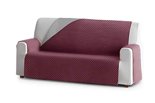 Eysa Cover, Polyester, C/8 burdeaux-Grey, 2 seaters 115cm. Suitable for Sofas from 120 to 170 cm