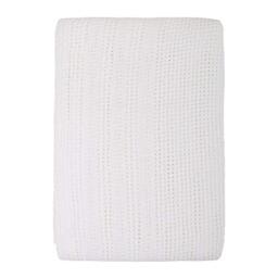 Family Bedding® -100 Percent Pure Cotton - Extra Soft & Cozy Cellular Blanket & Throws -Double Bed-230x230cm. (White)
