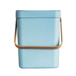 KITCHEN MOVE BODEN Plastic Table Bin 5L Blue with Bamboo Handle
