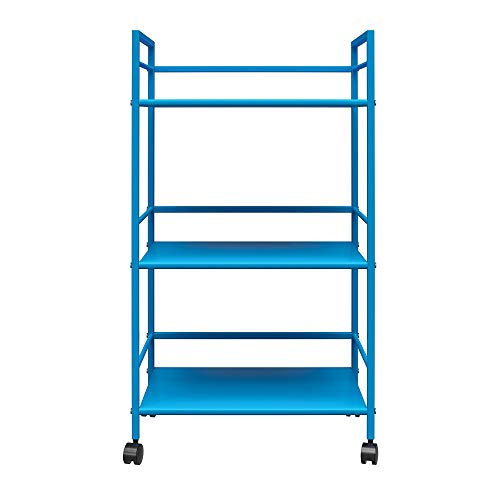 DHP Cache Metal Rolling Cart Blue Serving Trolley