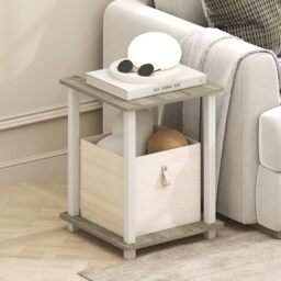Furinno SIMPLISTIC Side Table Set of 2, Light Oak