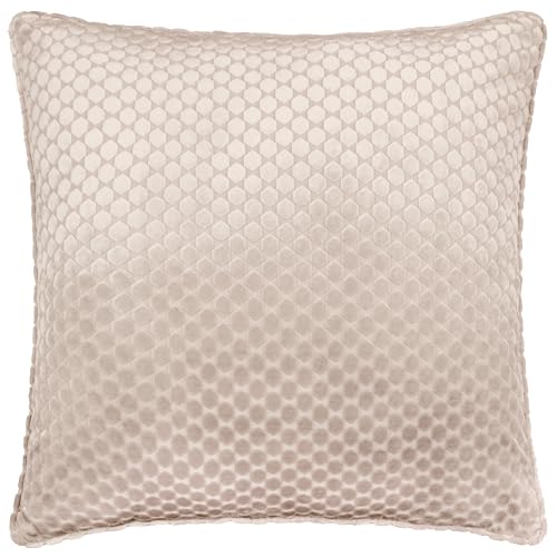 Paoletti Neptune Cushion Cover – Soft Luxury Velvet Geometric Decorative Case (Champagne – 50x50cm)