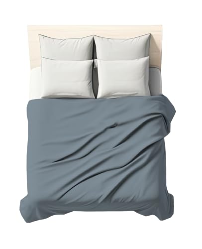 Double Bed Sheet in Plain Colour, 100% Cotton Percale 200 Thread Count, 260 x 290 cm, 1 Piece, Flat Sheet (Top Sheet Only)