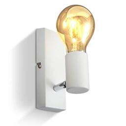 B.K.Licht Wall Light, Rotatable Spot, E27 Socket, Bulb not Included, Spotlight for Living Room, Bedroom & Corridor, White Lamp, Metal, Swivel Design IP20 230V