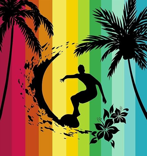 Miracle Home. Surf Paraiso 100% Egyptian Cotton Towel, 150 x 170, Multicoloured, 12032