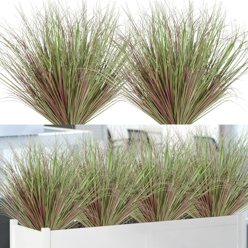 Betylifoy Artificial Outdoor Plants 20PCS UV Resistant Faux Plants Shrubs Fake Plant Artificial Grass Plant Artificial Greenery Stems for Indoor Outdoor Window Home Decor (28, Purple)