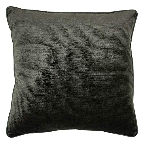 Paoletti Stella Feather Filled Cushion, Polyester, Black