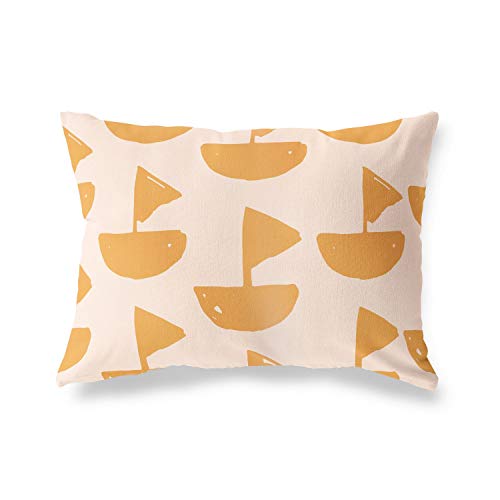 Bonamaison Decorative Cushion Cover Orange & Off White, Throw Pillow Covers, Home Decorative Pillowcases for Livingroom, Sofa, Bedroom, Size: 35x50 Cm - Designed and Manufactured in Turkey