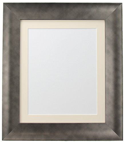FRAMES BY POST Hygge Picture Photo Frame, Pewter with Ivory Mount, 14 x 11 Image Size 10 x 8 Inches