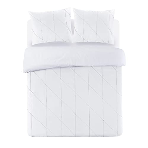 Papillon Canberra Duvet Covers, White, Cotton, 200 x 200/220 cm