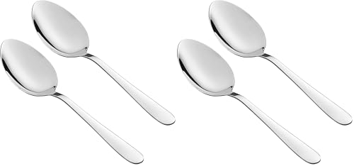 Tala Performance Stainless Steel Serving Spoons, Premium 2 Piece Set, Stainless Steel with Mirror Polish Finish, Dishwasher Safe, Metallic Silver (Pack of 2)