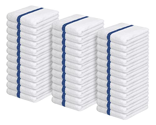 "Avalon Towels Terry Bar Mop Towels (Value Pack of 36) Size 16""x19"" ??? Absorbent and Durable, Multipurpose Towels, Cotton Cleaning Rags, Bar Towels, Restaurant Towels, Reusable Shop Rags (Blue)"