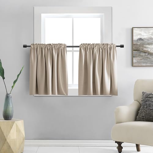 "DONREN 24"" X 24"" Small Warm Taupe Curtains"