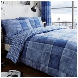 GC GAVENO CAVAILIA Geometric Duvet Cover - Reversible SuperKing Bedding Set With Pillowcases - Bed Cover - Polycotton Soft Comforter Cover (260x220 cm) - Blue