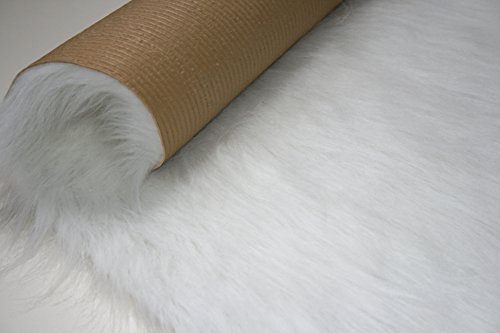 Long Faux Fur Sheepskin Rug 140cm x 70cm White