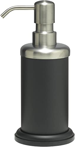 Sealskin Acero Soap Dispenser, Stainless Steel, Black, 9.2 x 10.2 x 17.8 cm