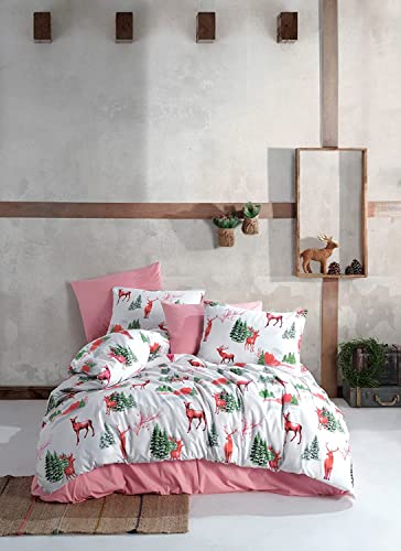 Bonateks, Double Ranforce Duvet Cover Set 100% Cotton, Duvet Cover: 200 x 220 cm, Fitted Sheet: 240 x 260 cm, Pillowcase: 50 x 70 cm (2 pieces)