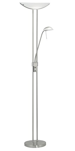 Eglo Baya 2 Light Traditional Floor lamp Nickle matt Finish Sati