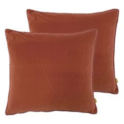 furn. Cosmo Twin Pack Feather Filled Cushions, Brick, 45 x 45cm