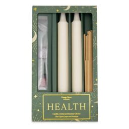 Health Candle, Crystal and Incense Set - Includes Two Candles and Three Crystal Stones