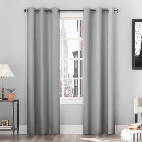 "Sun Zero Cyrus Thermal 100% Blackout Grommet Curtain Panel Pair 40"" x 96"""