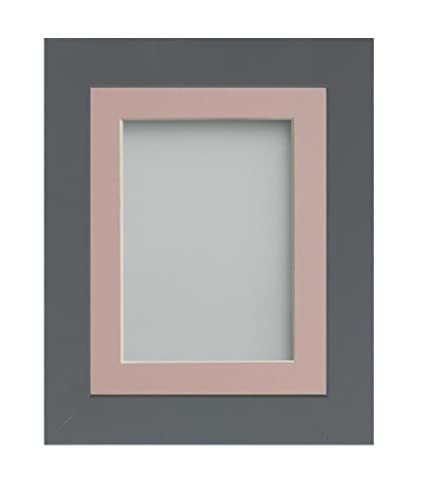 Frame Company Watson Grey Picture Photo Frame fitted with Perspex, 30x20 inch with Pink Mount for image size A2