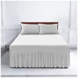 Gaveno Cavailia Luxury Non-Iron PERCALE VALANCE Sheet, Poly-Cotton, White , Single