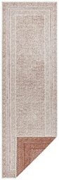 Hanse Home Flat Weave Reversible Rug Frame for Indoor and Outdoor Use (100% Polypropylene, UV and Weather Resistant, Suitable for Underfloor Heating), 80 x 250 cm, Terracotta/Cream