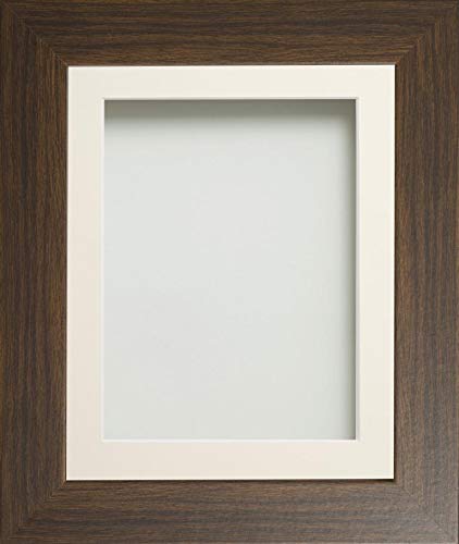 Frame Company Watson Brown Picture Photo Frame fitted with Perspex, 14x11 inch with Ivory Mount for image size A4