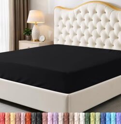 Utopia Bedding King Fitted Sheet - Bottom Sheet - Deep Pocket - Soft Microfiber -Shrinkage and Fade Resistant-Easy Care -1 Fitted Sheet Only (Black)