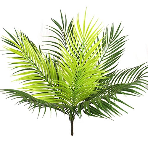 CATTREE Artificial Plants, Fake Tropical Palm Plastic Shrubs Fern Leaves Grass Coconut Tree Faux Bushes Indoor Outdoor Home Garden Verandah Office Table Centerpieces Arrangements DIY Decoration 1 Pack